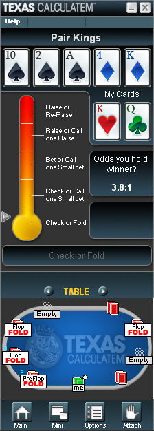 Calculatem - This screen gives you a view of your outs.