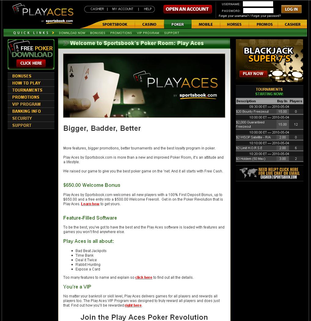 PlayAces.com Website