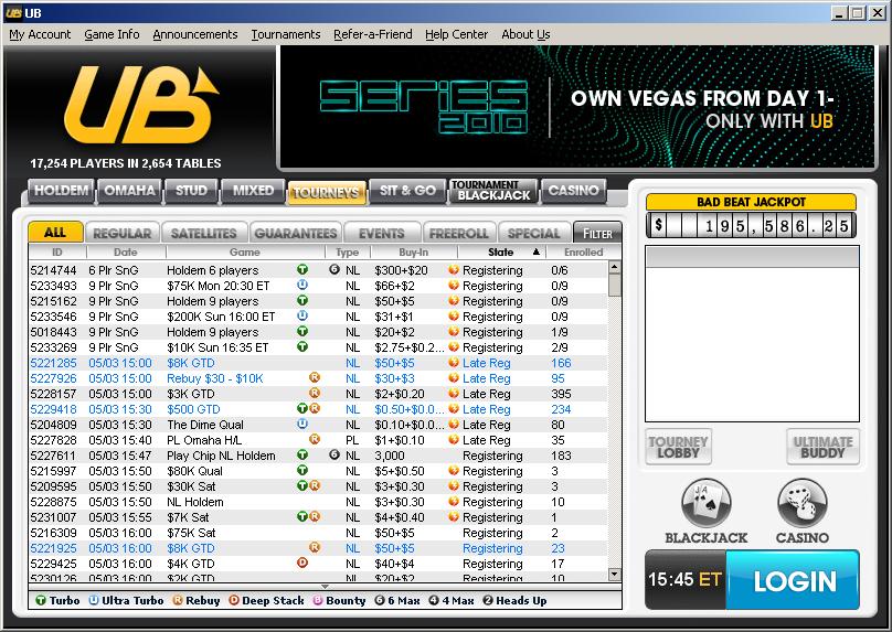 UB.net Tournament Lobby