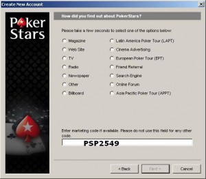 Poker Stars Marketing Code