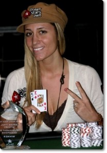 Vanessa Rousso stacking the chips